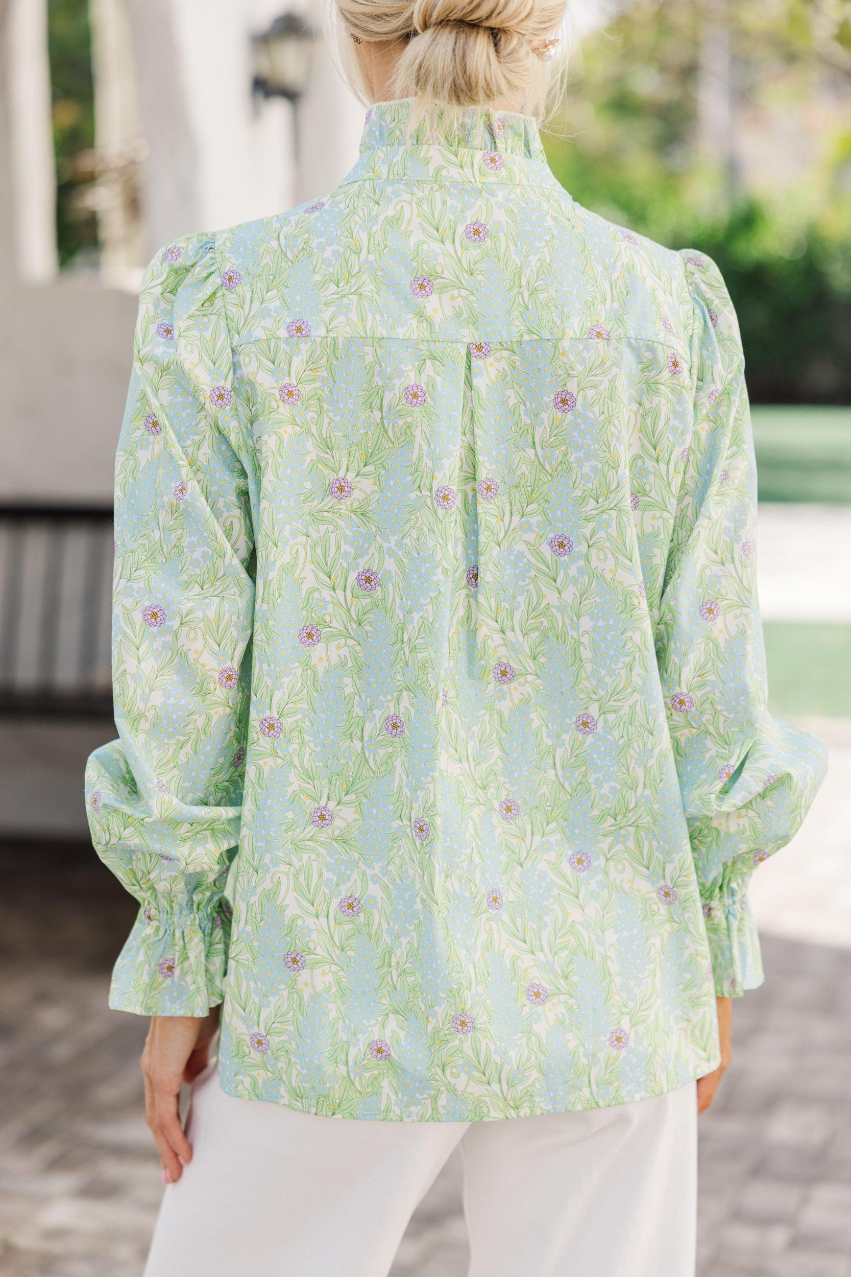 So True Green Floral Blouse Female Product Image