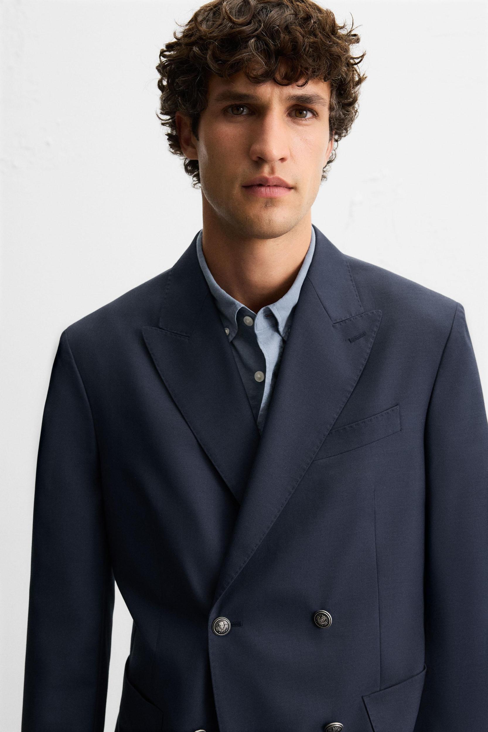 WOOL BLEND DOUBLE BREASTED BLAZER Product Image