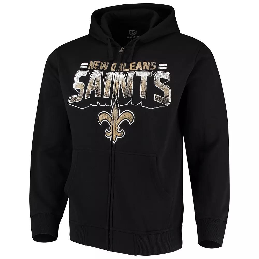 Men's G-III Sports by Carl Banks Black New Orleans Saints Perfect Season Full-Zip Hoodie, Size: Large Product Image