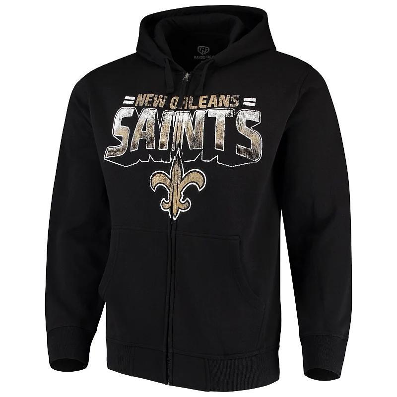 Men's G-III Sports by Carl Banks Black New Orleans Saints Perfect Season Full-Zip Hoodie, Size: Large Product Image