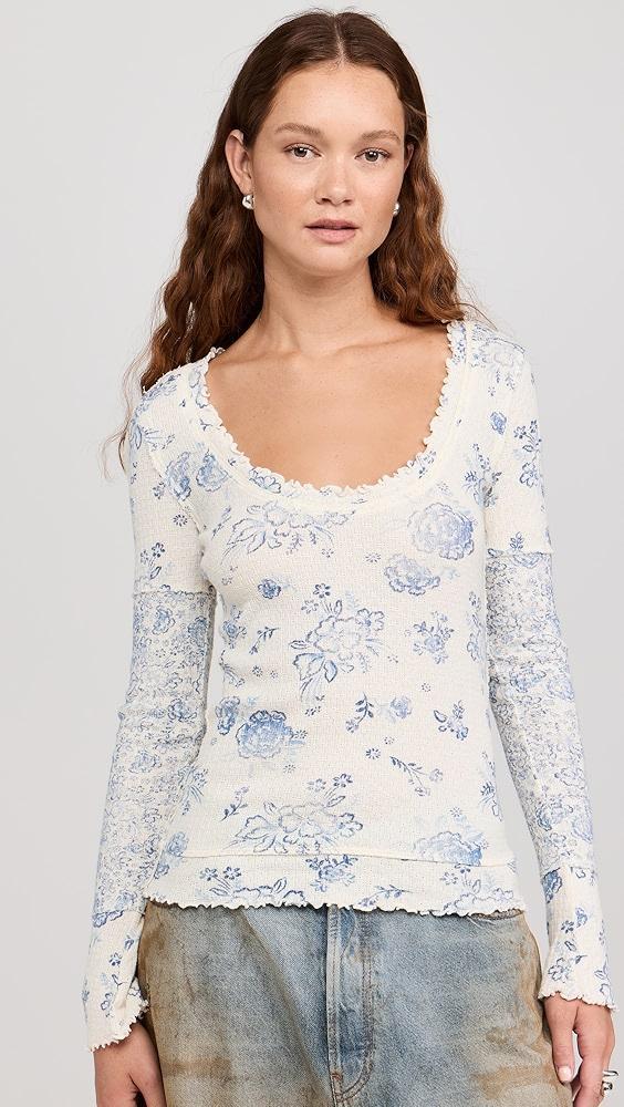 Free People Clover Printed Thermal Tee | Shopbop Product Image