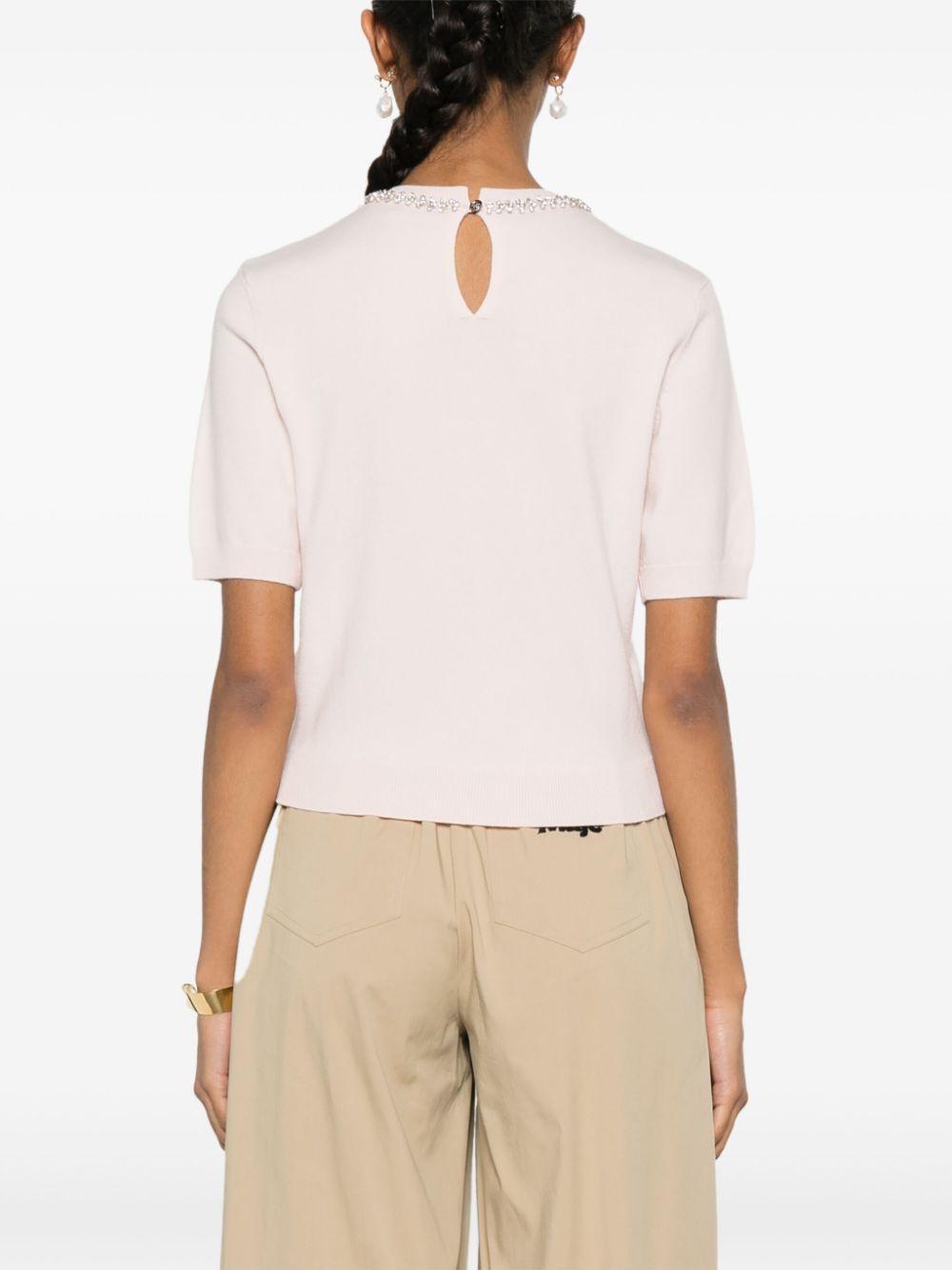 crystal-embellished knitted top Product Image