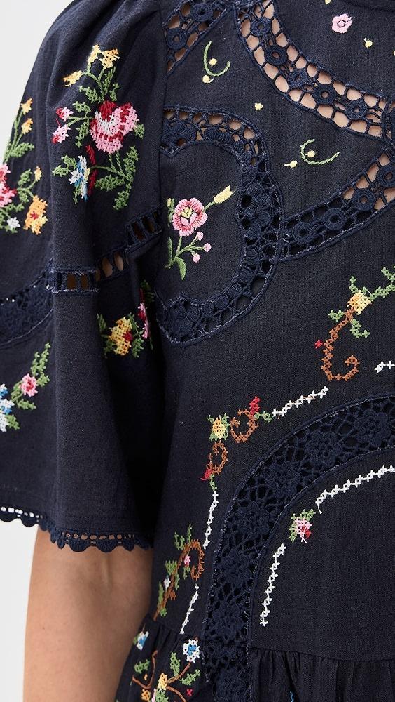 Sea Edwina Embroidery Short Sleeve Dress | Shopbop Product Image