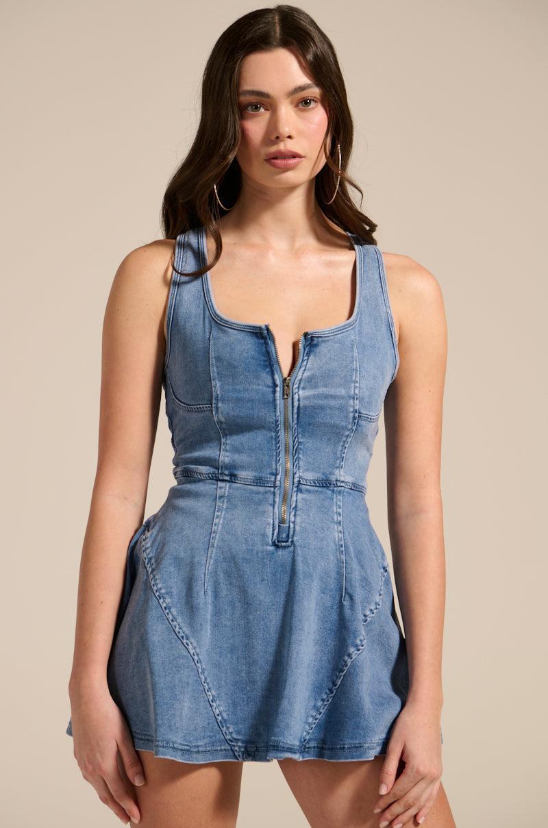 VIVIAN DENIM MINI DRESS Product Image