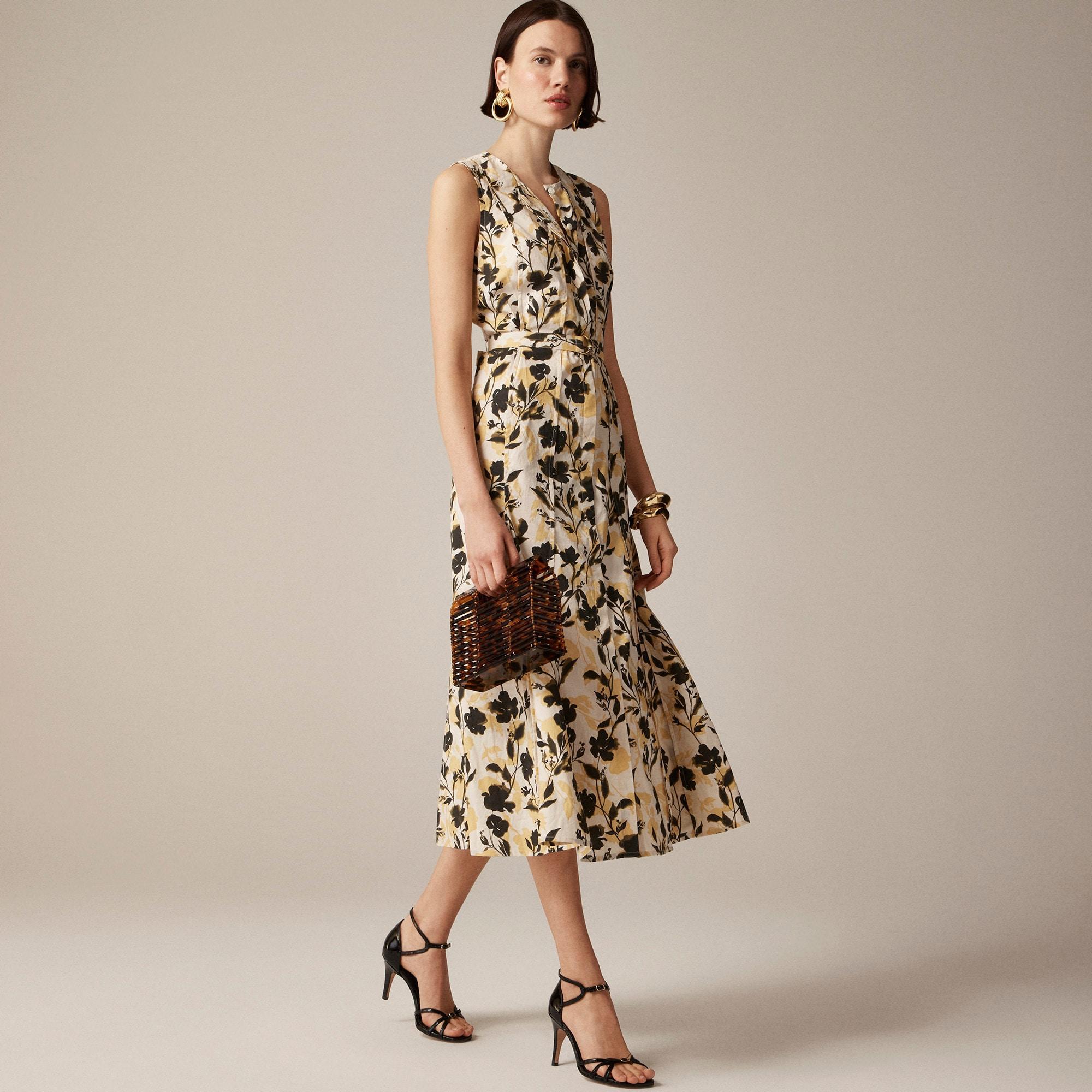 Seamed midi dress with removable belt Product Image