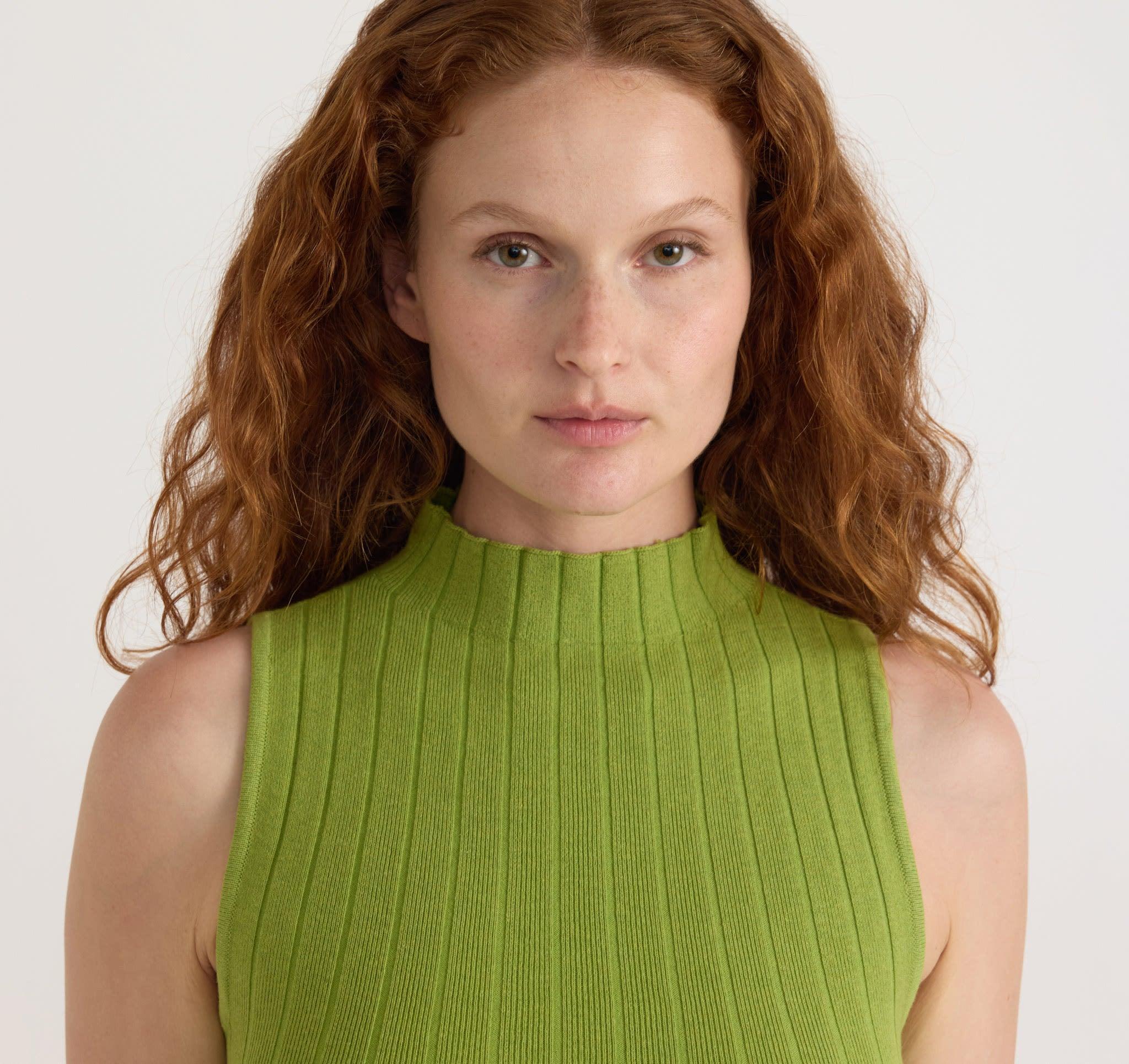 Soft Knit Rib Mock Neck Dress Girls Product Image