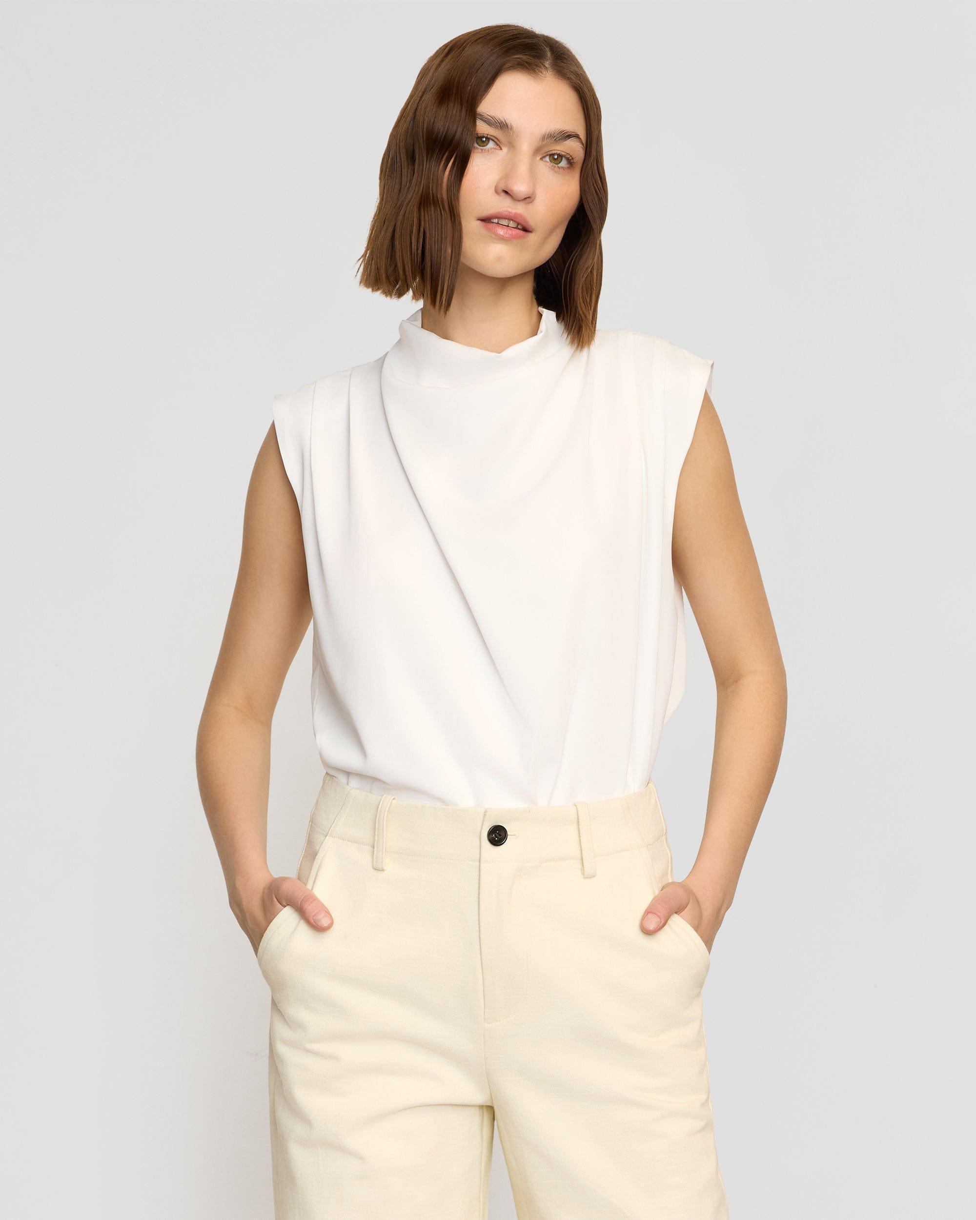 Allegra Gathered-Neck Sleeveless Blouse Product Image