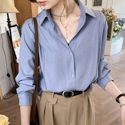 Long-Sleeve Plain Shirt Product Image