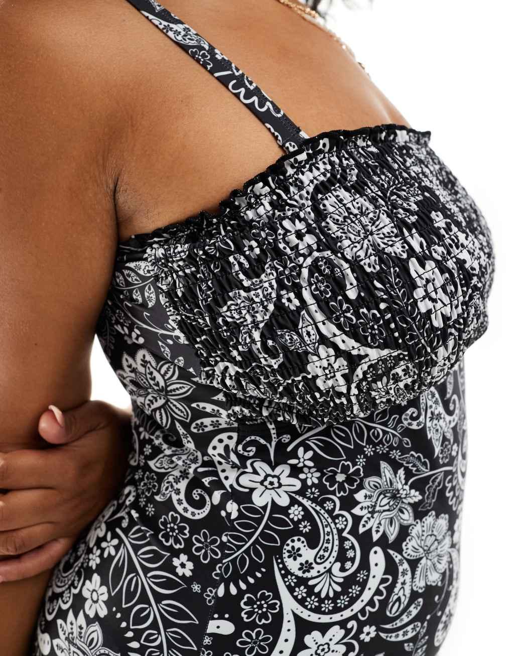 Yours swimsuit in paisley print Product Image