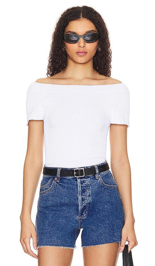 X Intimately FP Ribbed Seamless Off Shoulder Top In White Free People Product Image