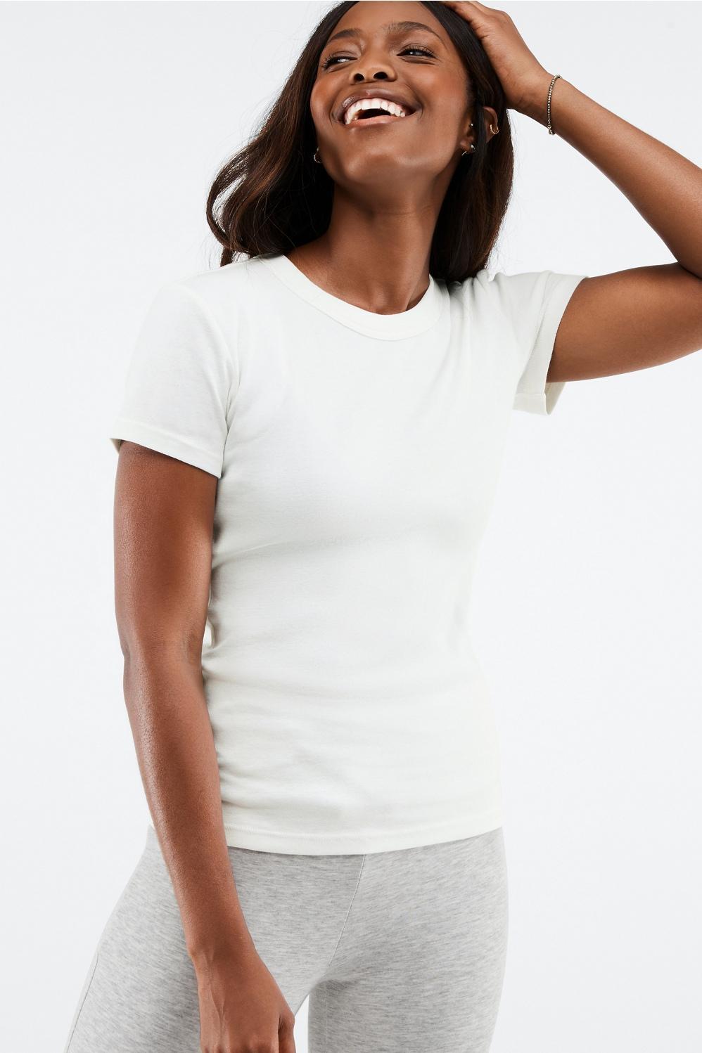 Fabletics Tinsley Short-Sleeve Tee Womens white Size XS Product Image