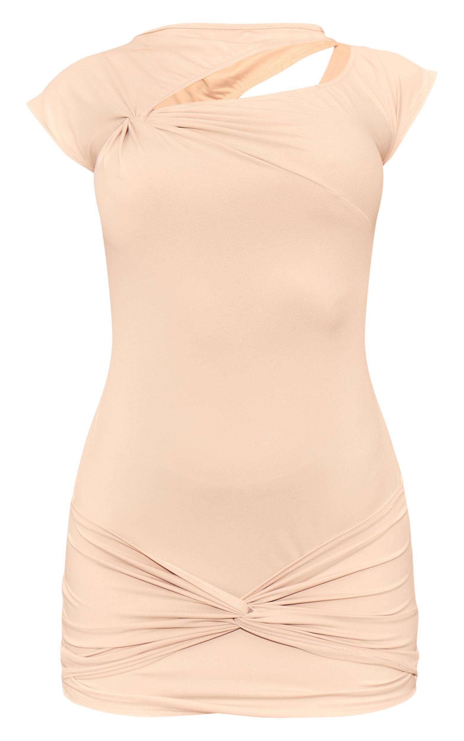 Stone Soft Touch Cut Out Mini Dress Product Image