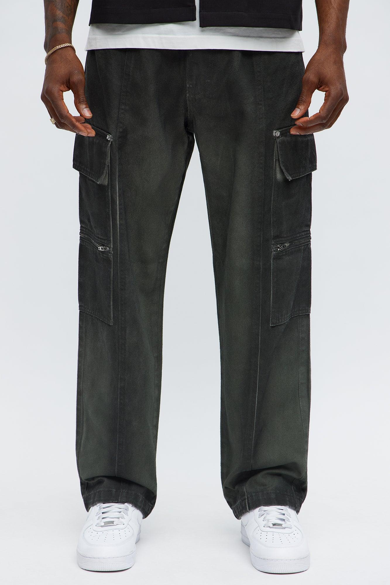 Relaxed Straight Stop Playing Games Jeans - Olive Product Image