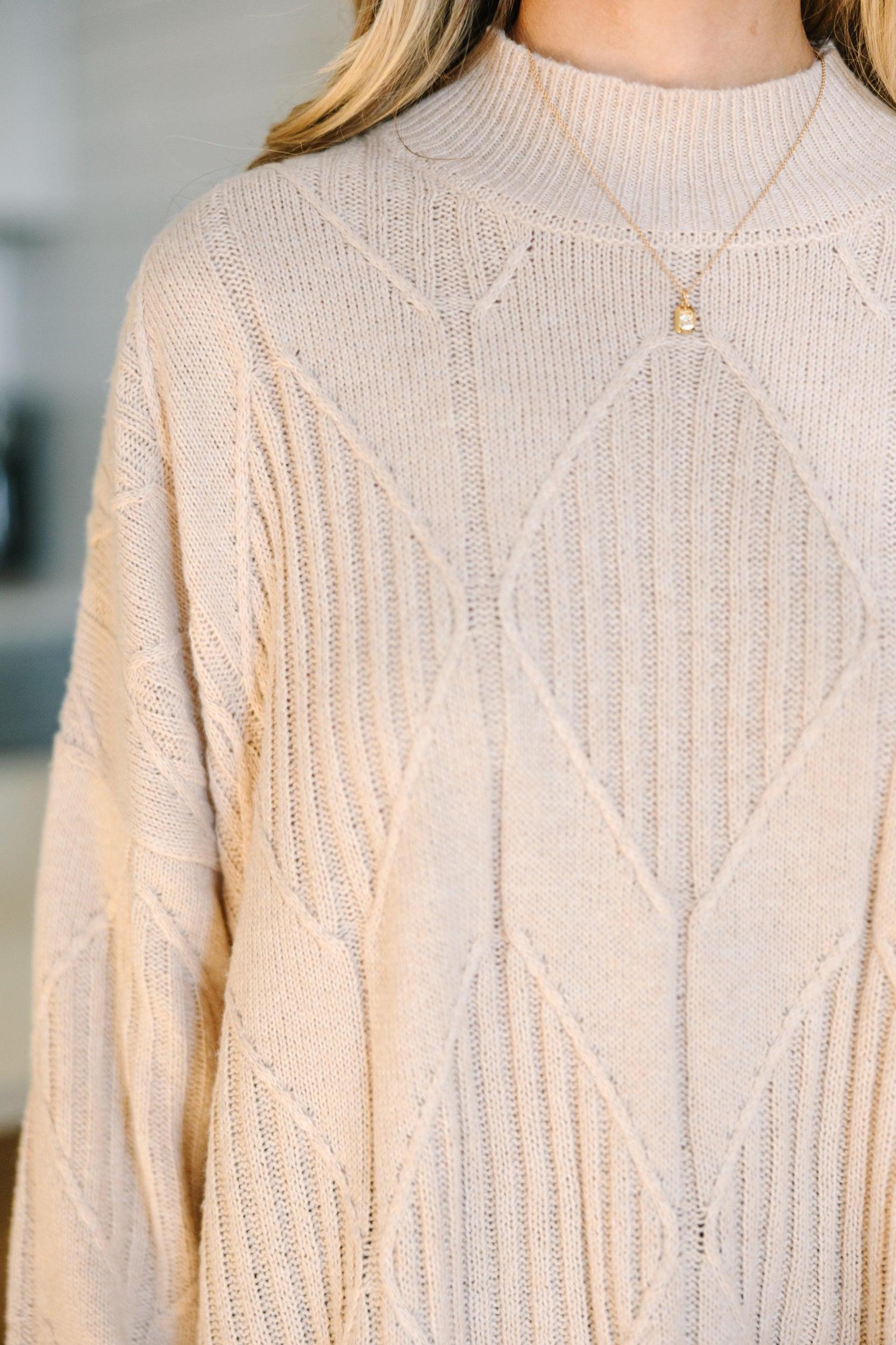 Walk The Walk Taupe Brown Sweater Female Product Image