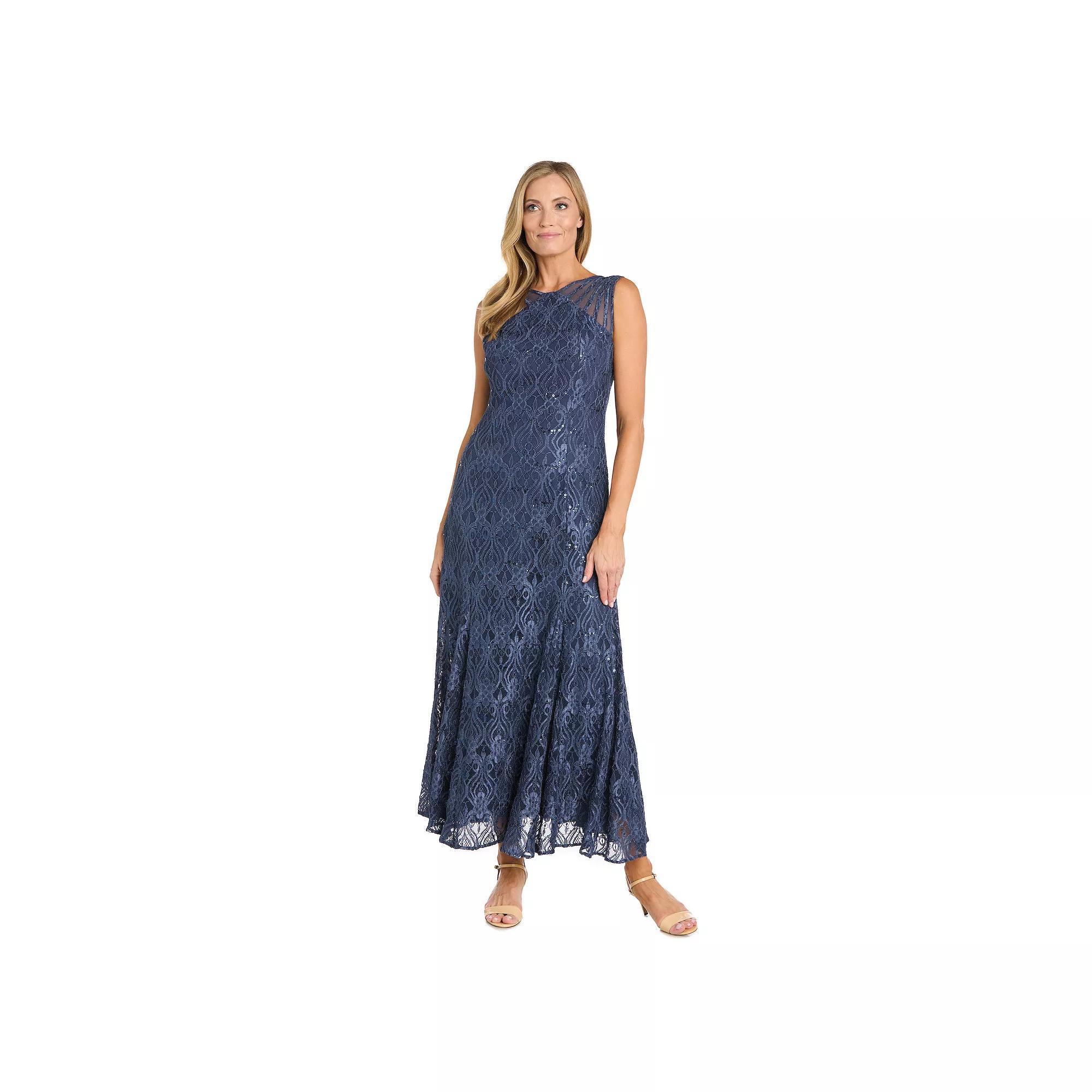 Women's R&M Richards Mermaid Lace Gown, Size: 16, Cadet Product Image