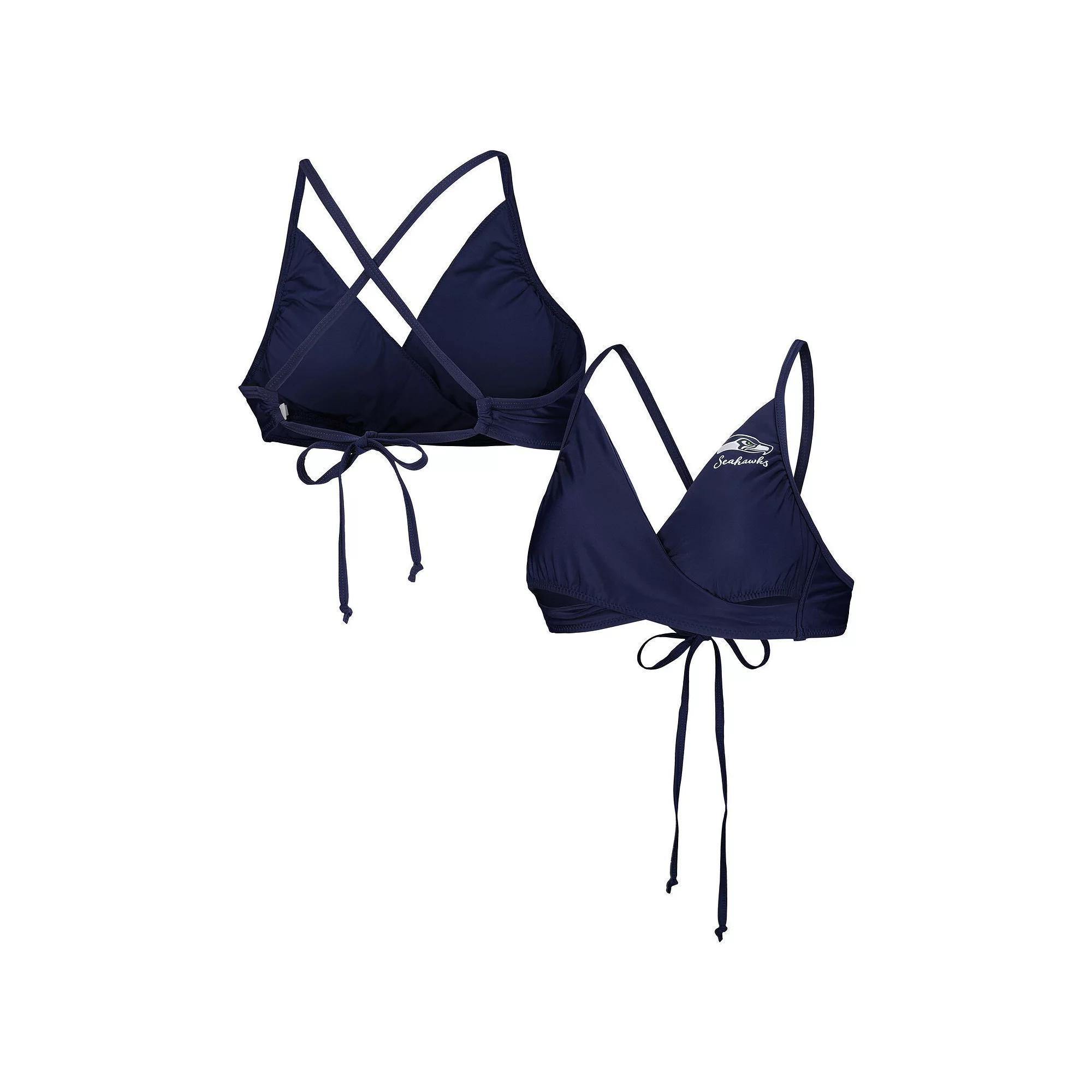 Women's G-III 4Her by Carl Banks College Navy Seattle Seahawks Hall of Fame Bikini Top, Size: Small, Blue Product Image