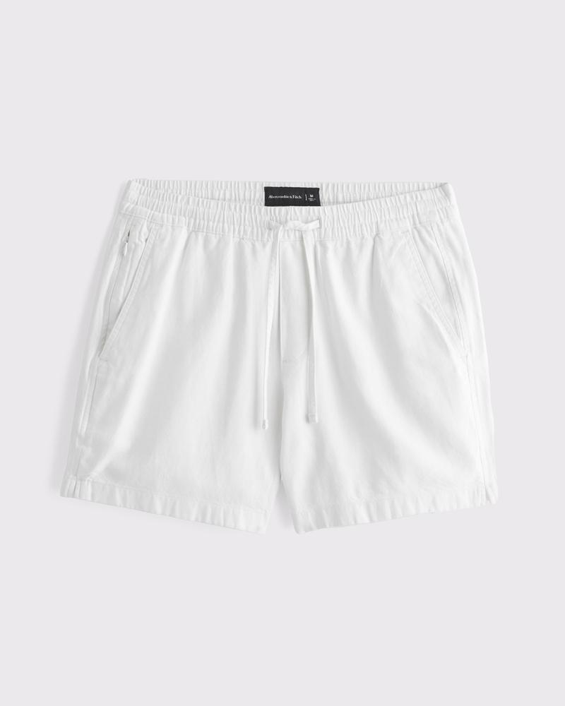 Linen-Blend Pull-On Short Product Image