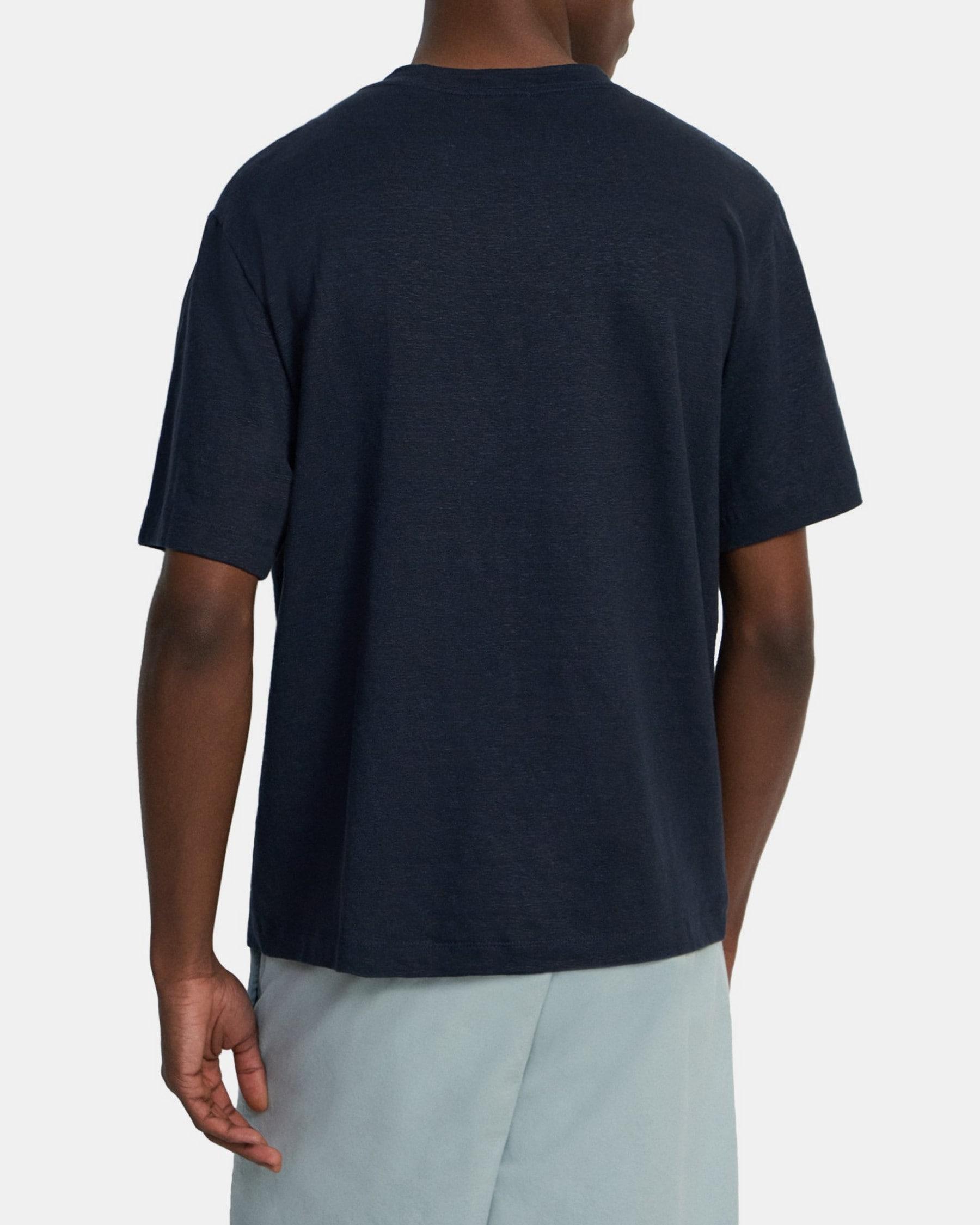 Short-Sleeve Tee in Stretch Linen Product Image