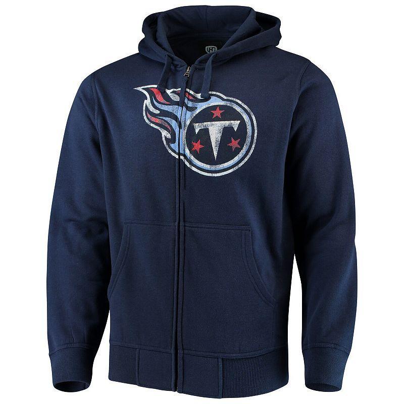 Men's G-III Sports by Carl Banks Navy Tennessee Titans Primary Logo Full-Zip Hoodie, Size: Medium, Blue Product Image