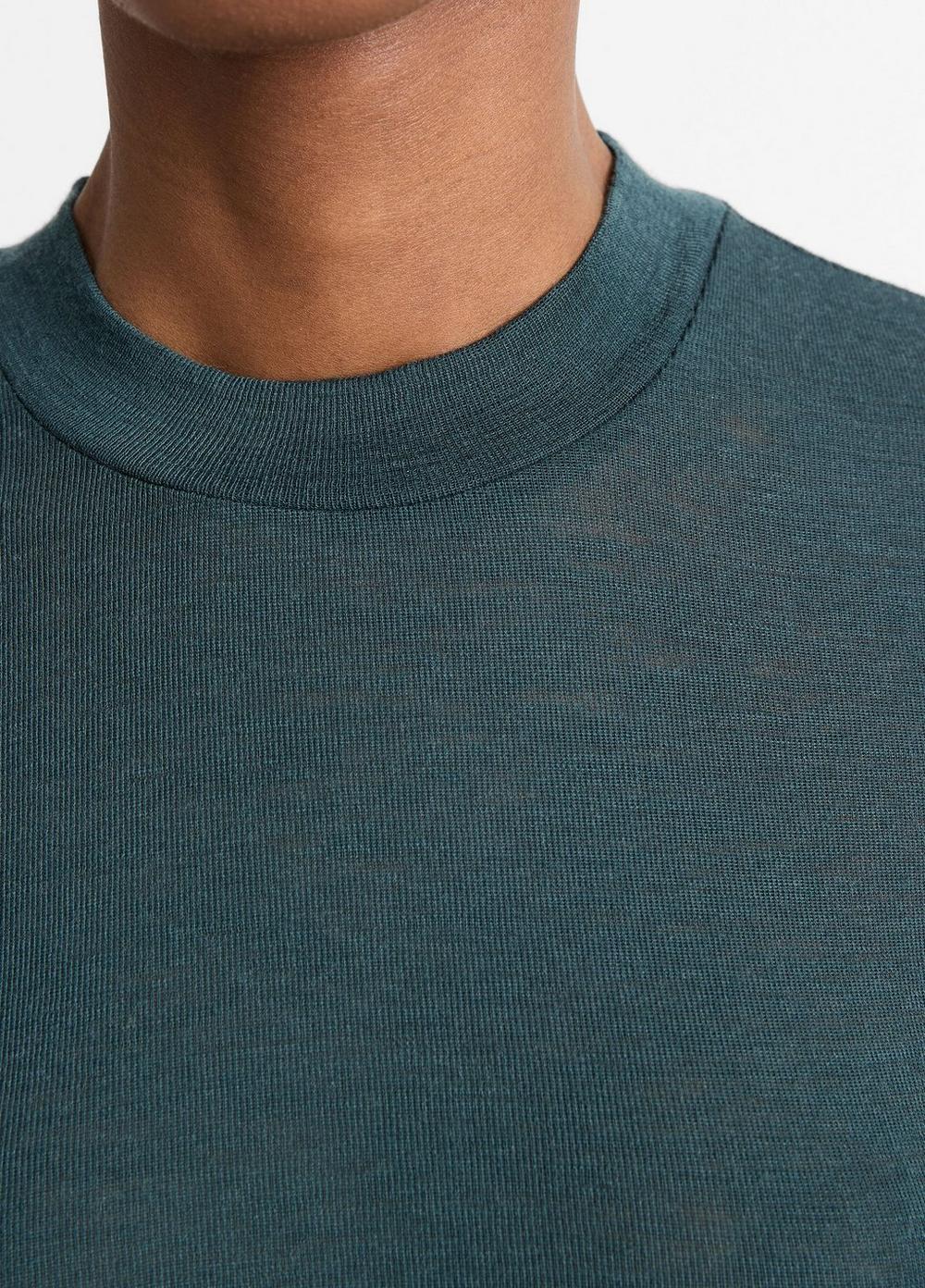 Womens Wool Three-quarter-Sleeve Mock-Neck Top, Dark Rosewood, Size M Vince Product Image