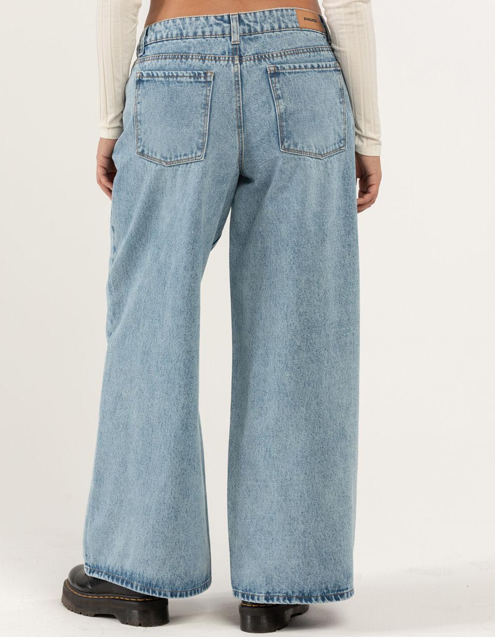 RSQ Womens Low Rise Wide Leg Jeans - LIGHT WASH Product Image