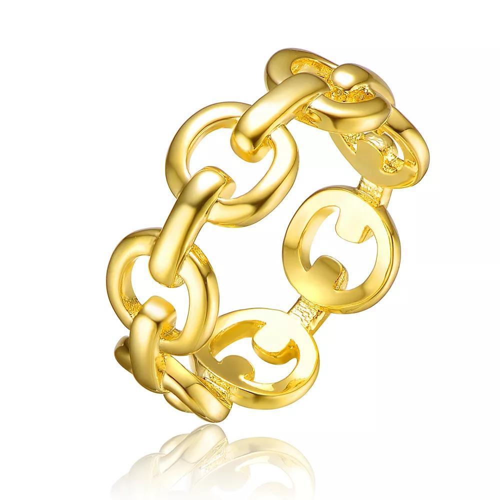 14k Gold Plated Chain Link Ring, Womens Gold Tone Product Image