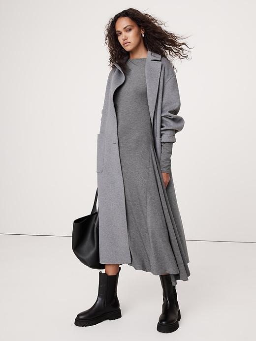 Wool-Blend Asymmetric Midi Dress Product Image