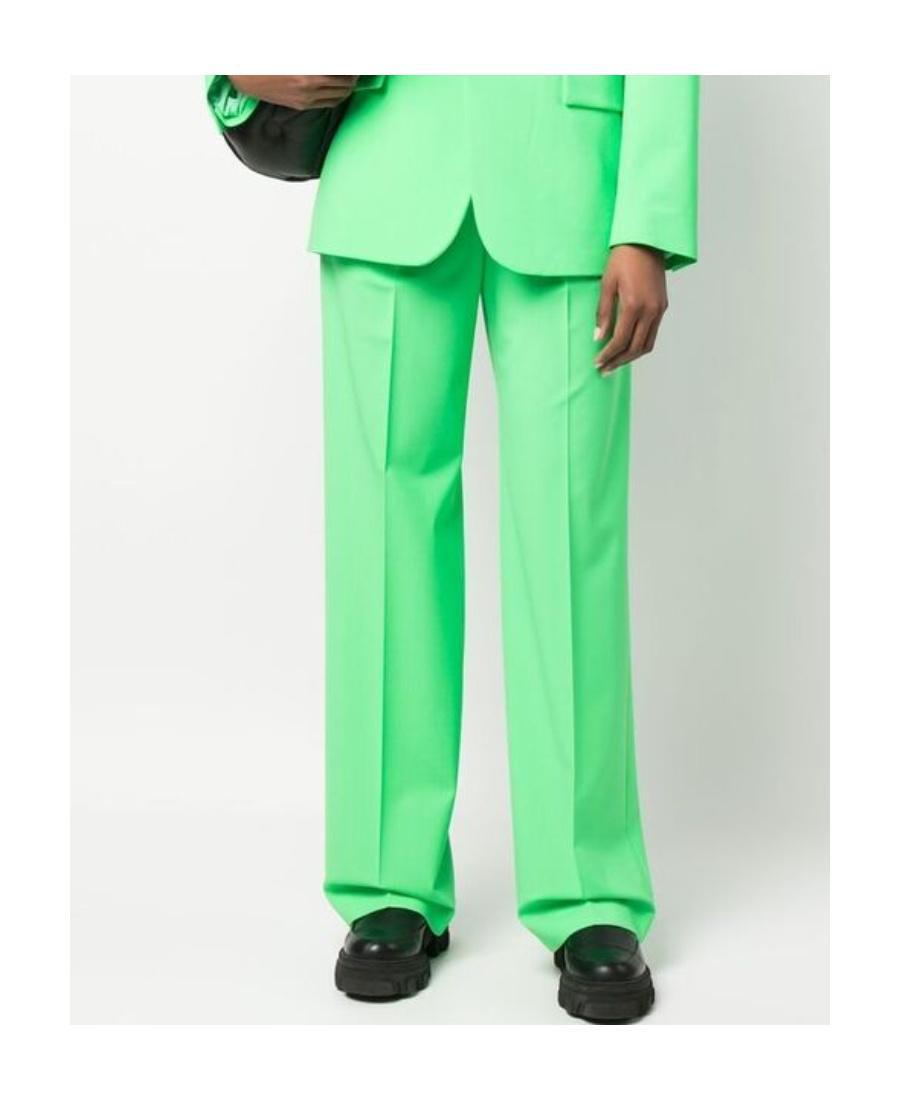 MSGM High-waist Tailored Trousers In Green Product Image