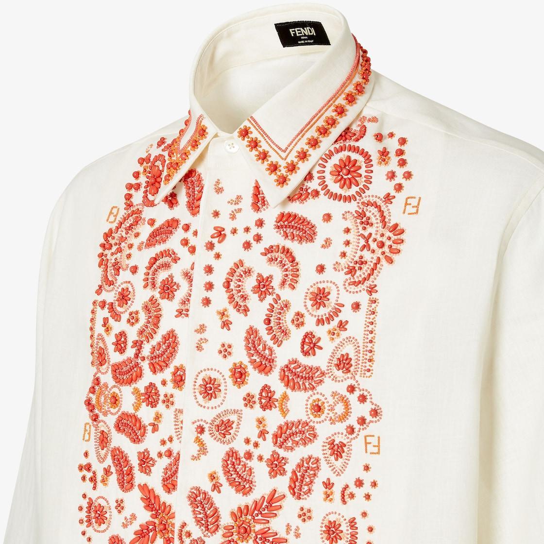 ShirtWhite linen shirt with beads Product Image