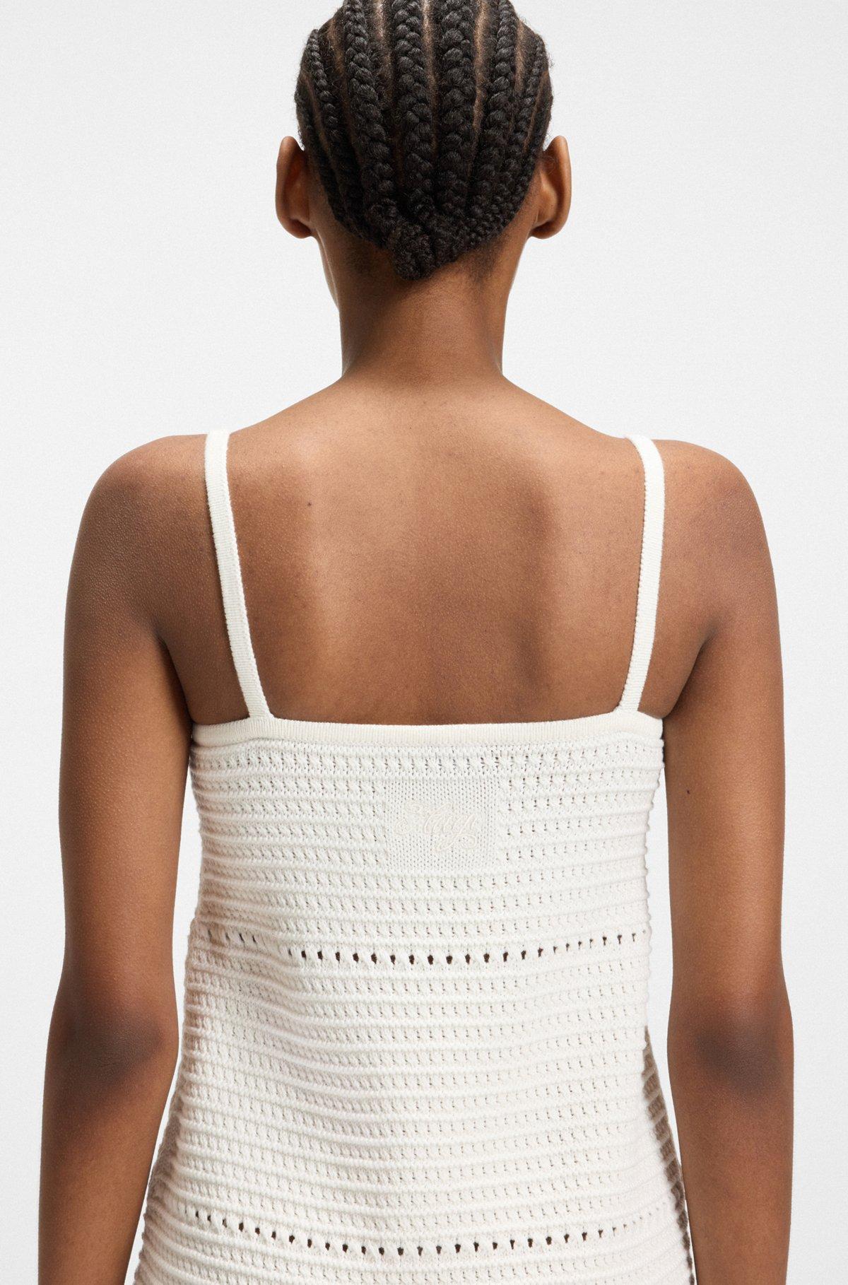 Mesh-knit dress with spaghetti straps Product Image