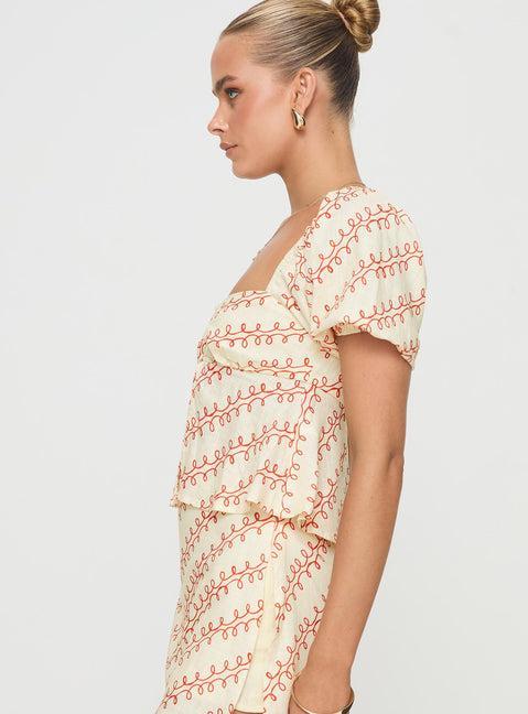 Passionfruit Linen Blend Top Multi Product Image