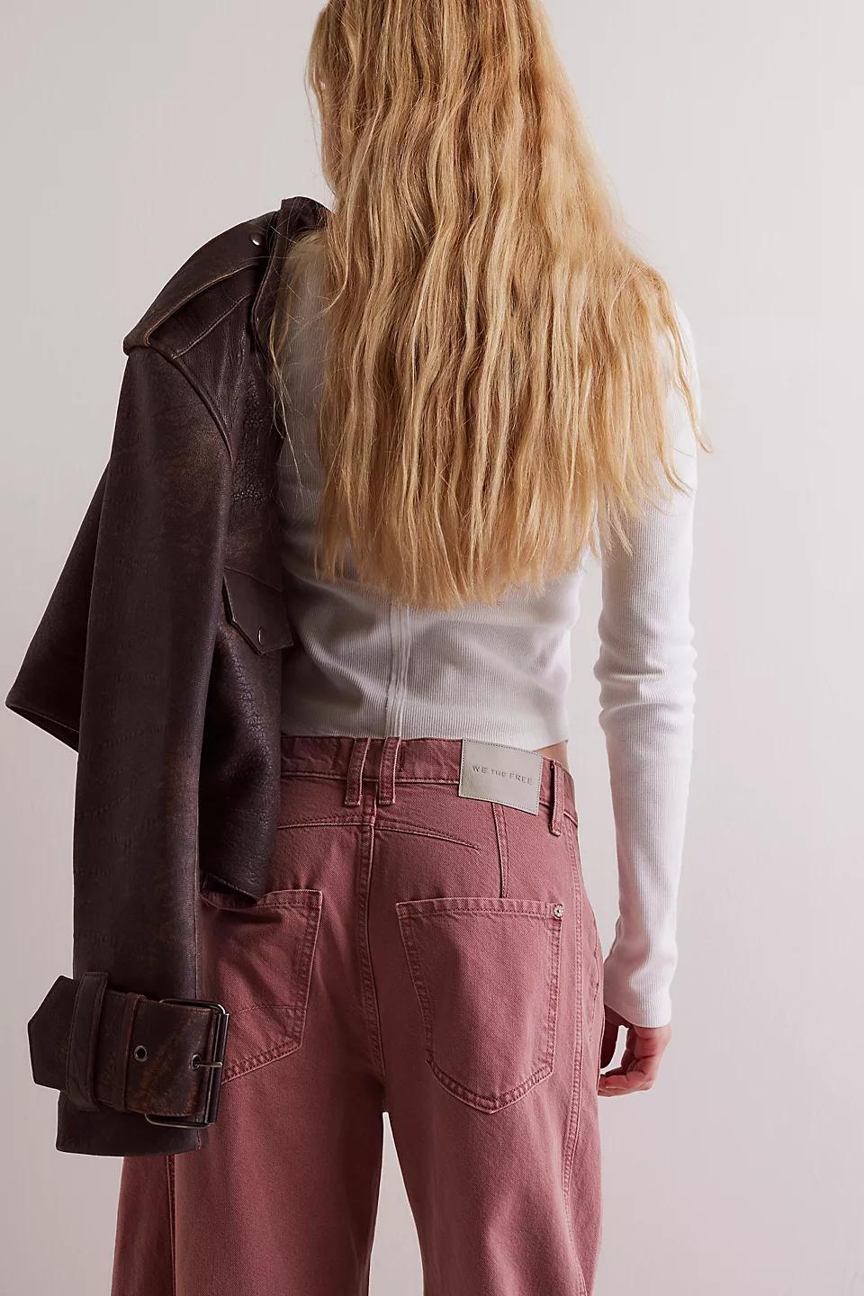 Free People We the Free Good Luck Mid-Rise Barrel Jeans Product Image