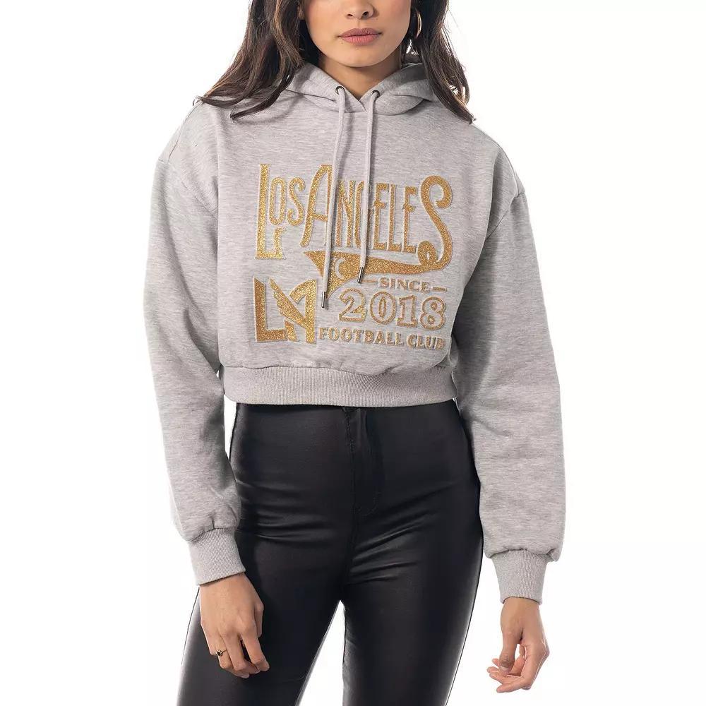 Women's The Wild Collective Heather Gray LAFC Cropped Pullover Hoodie, Size: XL, Lfc Grey Product Image