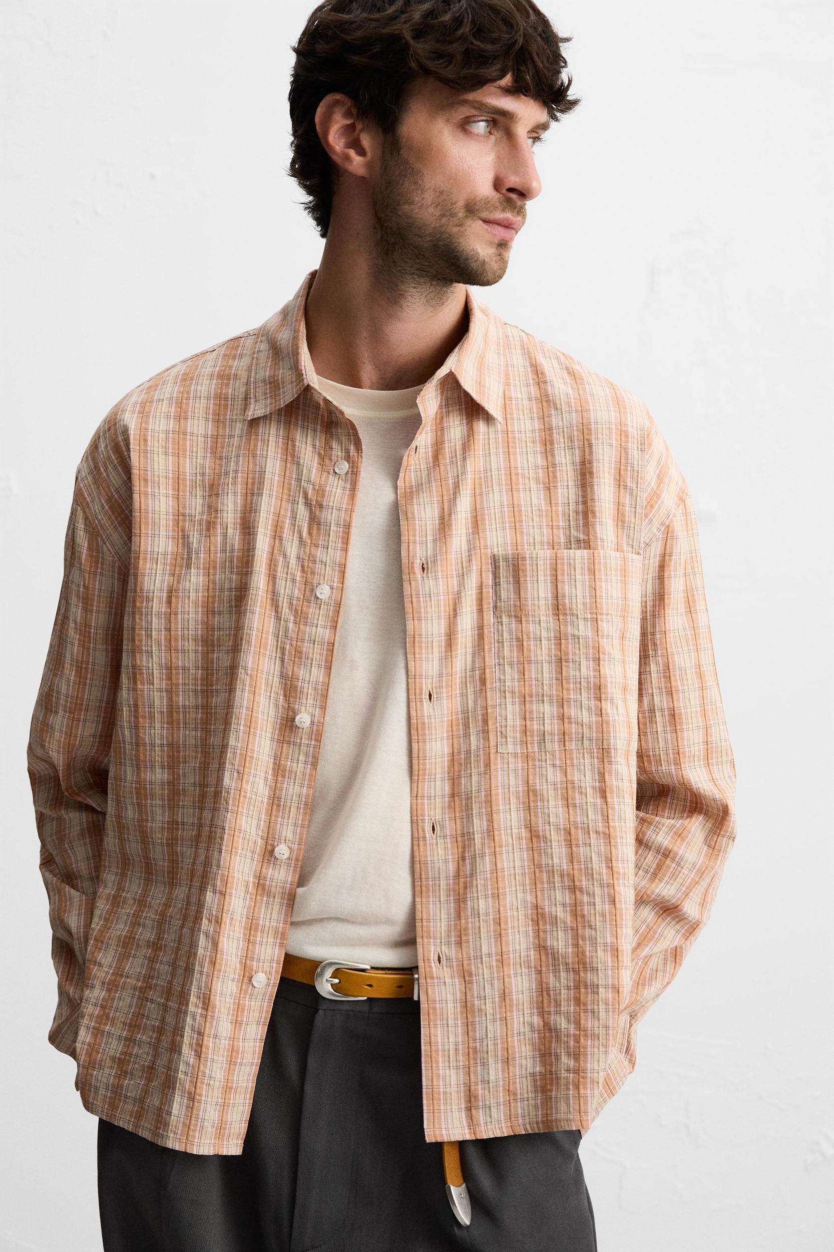 TEXTURED PLAID SHIRT Product Image