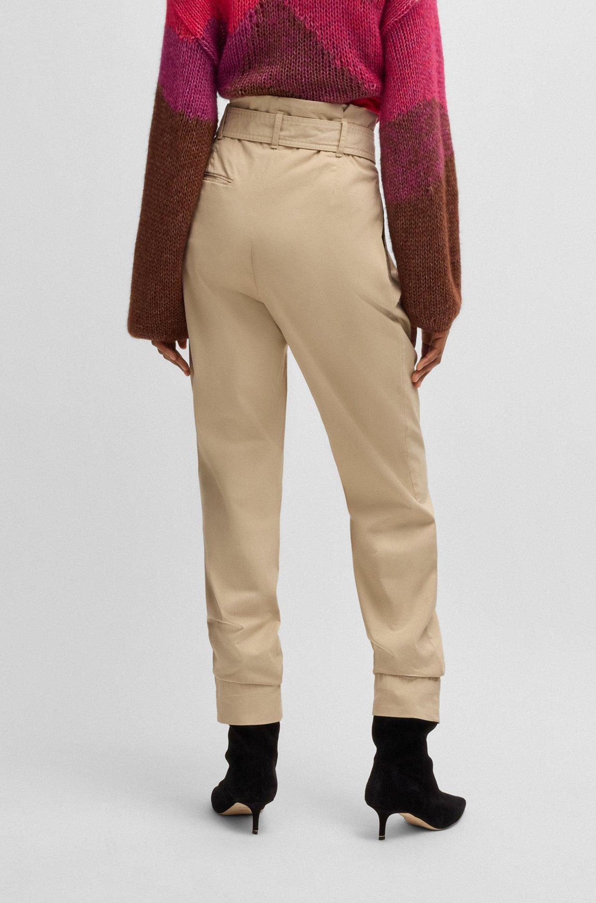 Paperbag trousers in stretch-cotton twill Product Image