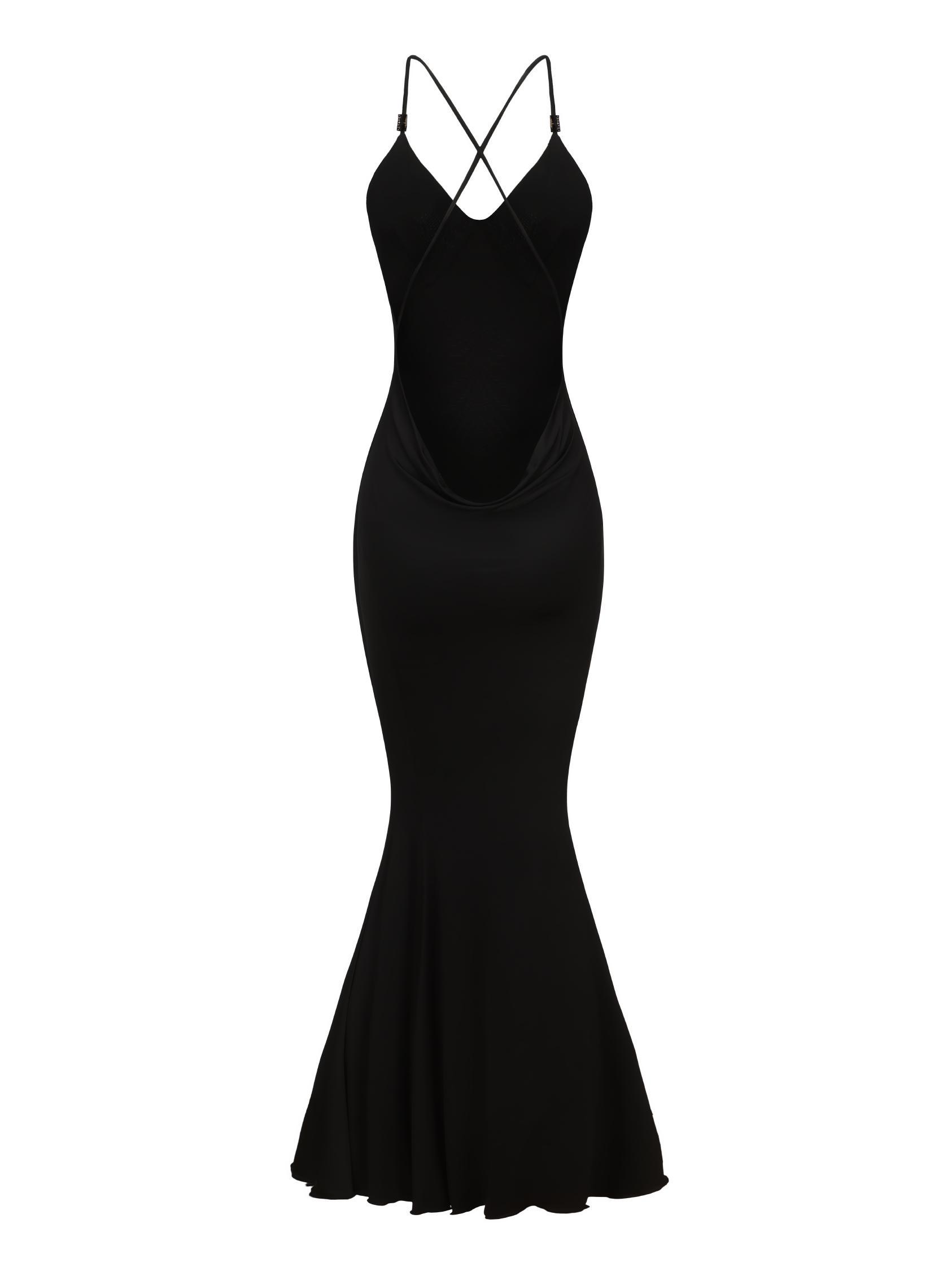 Tatiana Silk Diamond Dress (Black) (Final Sale) Product Image