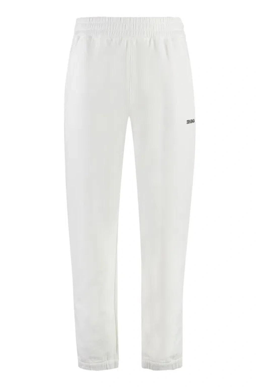 ZEGNA Cotton Track-pants In White Product Image