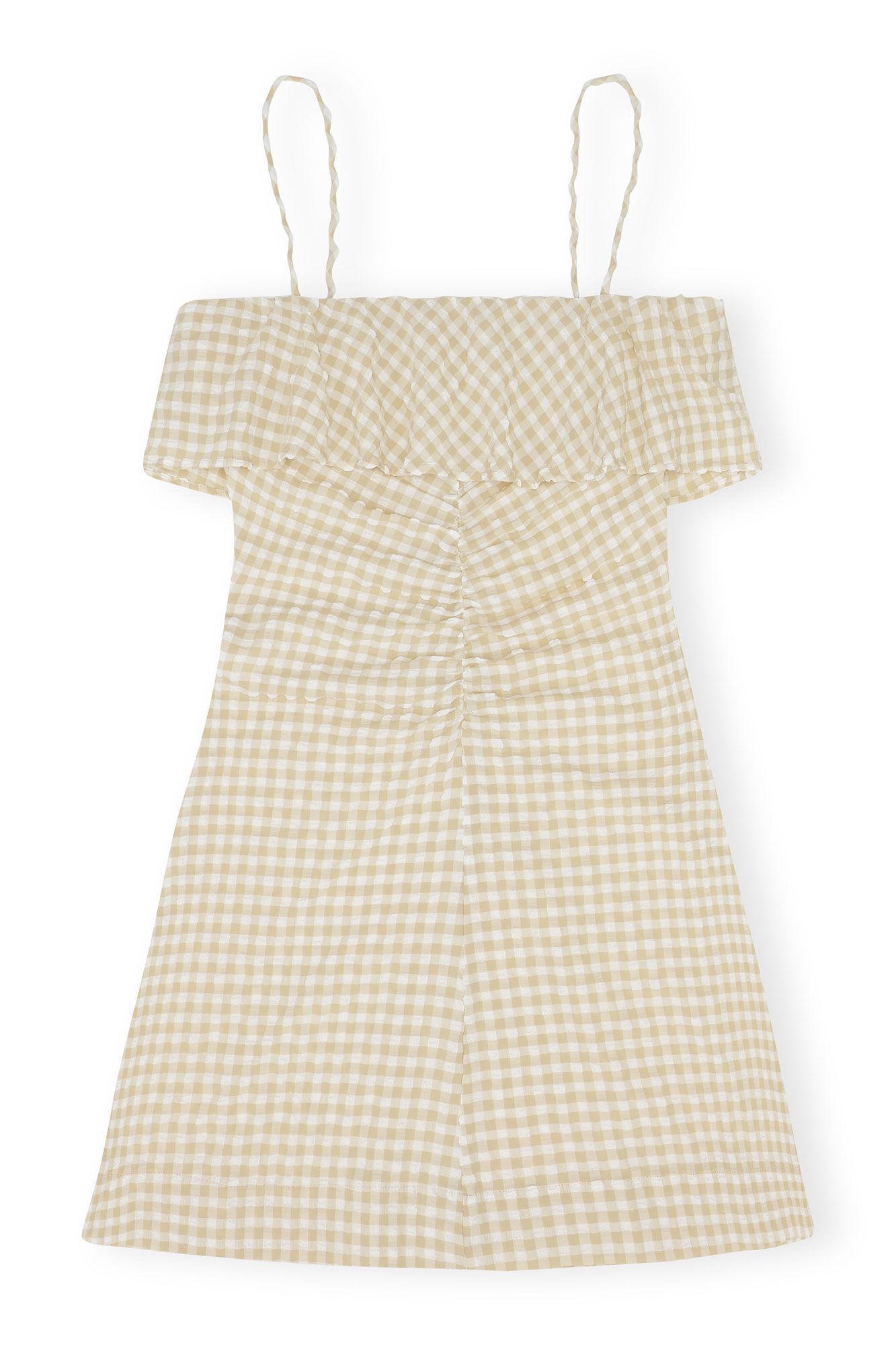 Stretch Seersucker Strap Mini Dress Product Image