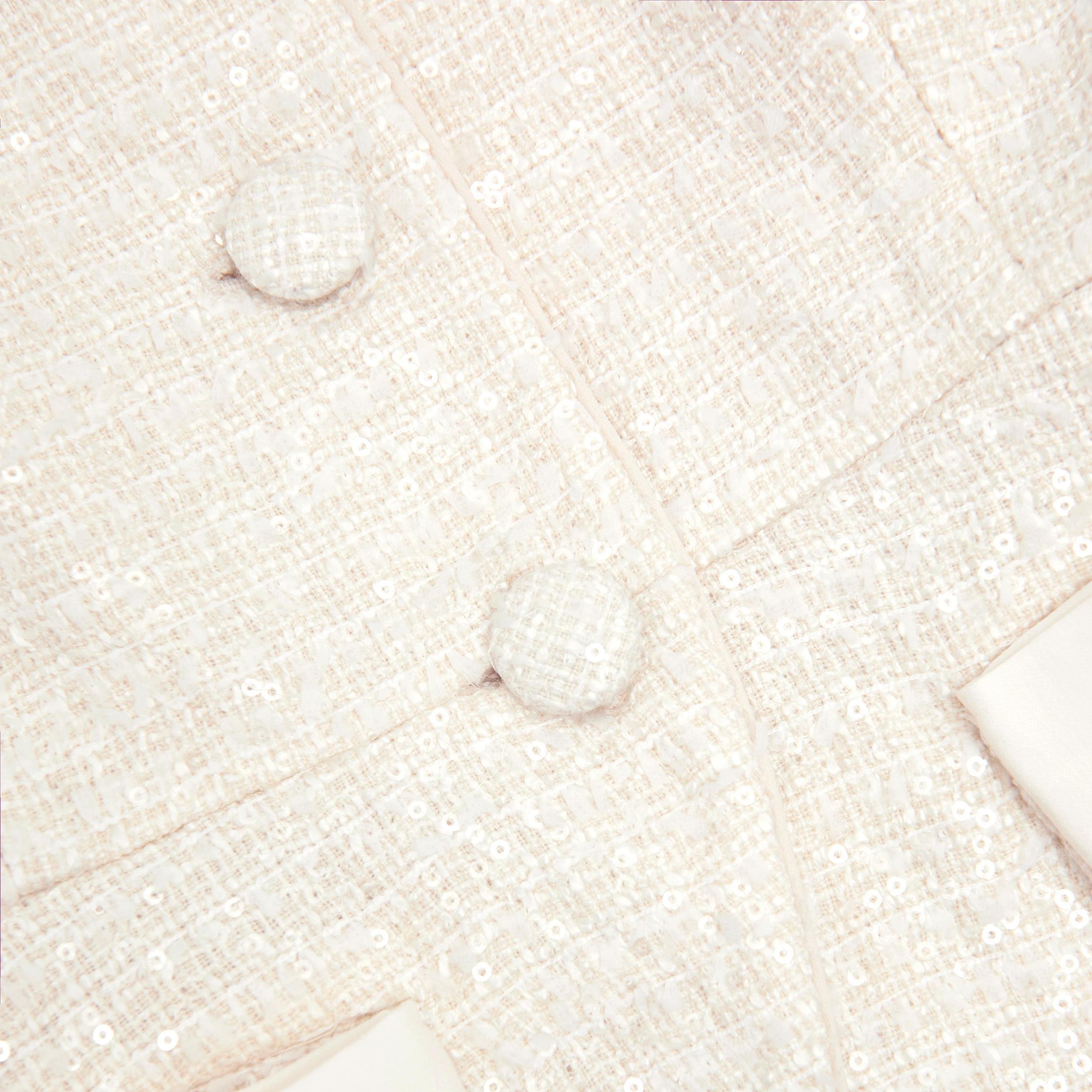 Cream Boucle Bow Detail Top Product Image