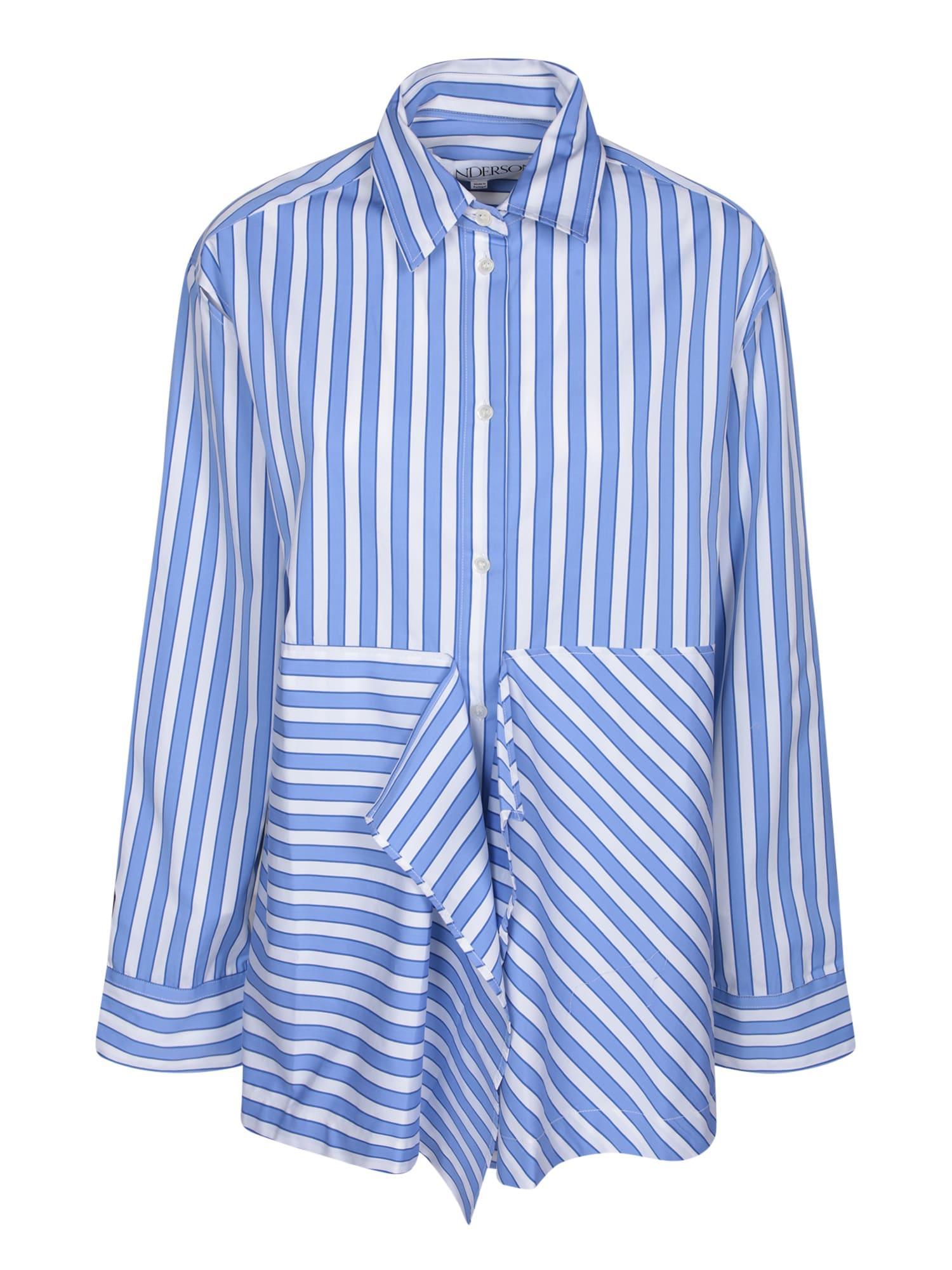 JW ANDERSON Stripe Flared Shirt In Blue Product Image