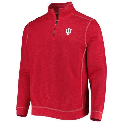 Men's Tommy Bahama Crimson Indiana Hoosiers Sport Tobago Bay Tri-Blend Mock Neck Half-Zip Jacket at Nordstrom, Size X-Large Product Image