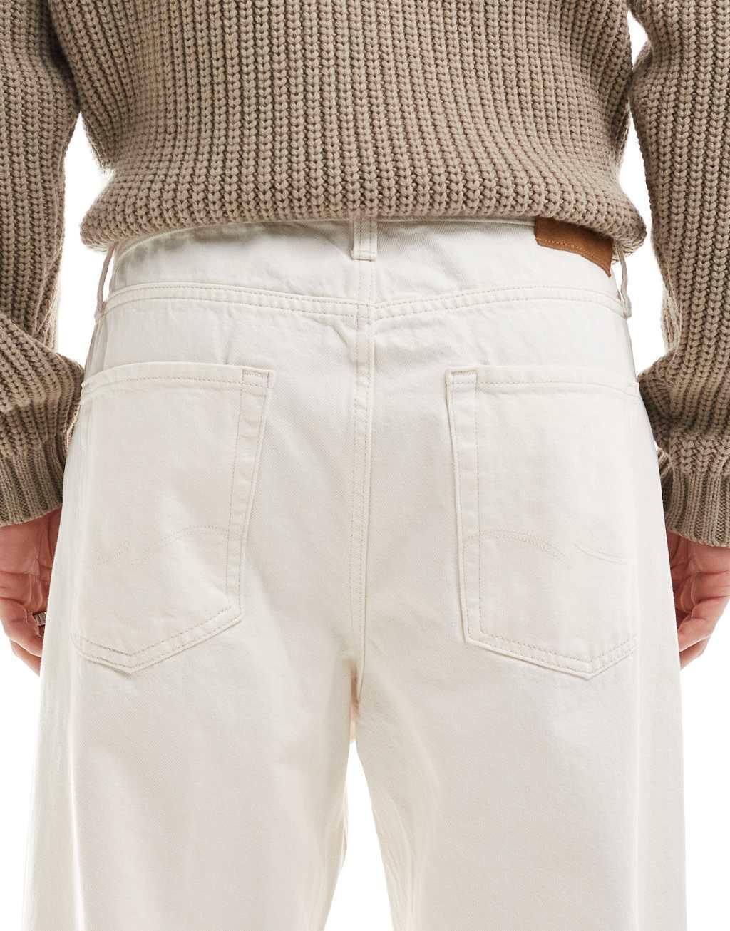 Jack & Jones alex baggy jeans in ecru Product Image