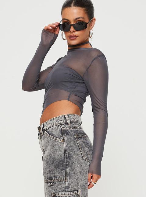 Marier Long Sleeve Top Slate Product Image