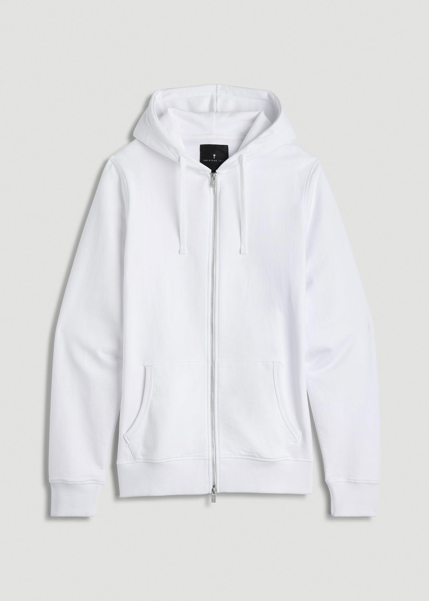 Wearever 2.0 French Terry Full-Zip Hoodie for Tall Men in White Product Image