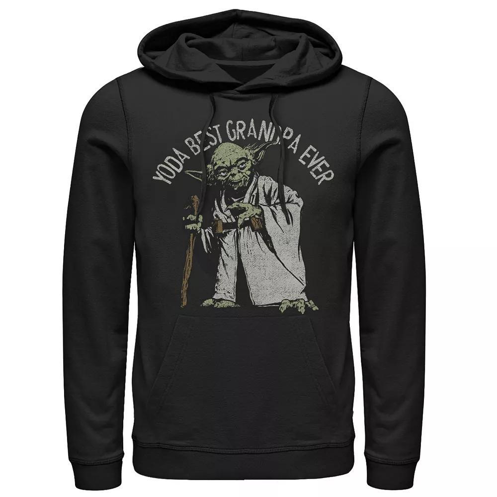 Men's Star Wars Yoda Best Grandpa Ever Portrait Hoodie, Size: Medium, Black Product Image