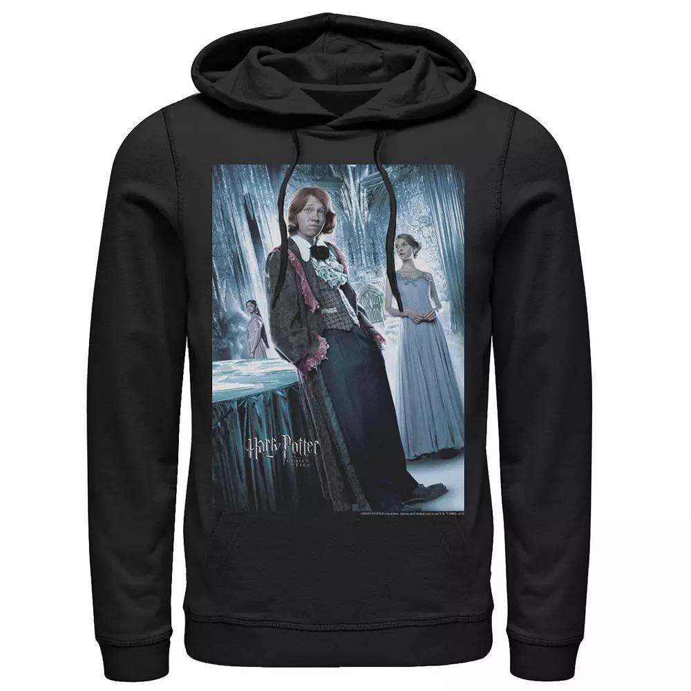 Men's Harry Potter Goblet Of Fire Ron Yule Ball Character Poster Graphic Pullover Hoodie, Size: Large, Black Product Image