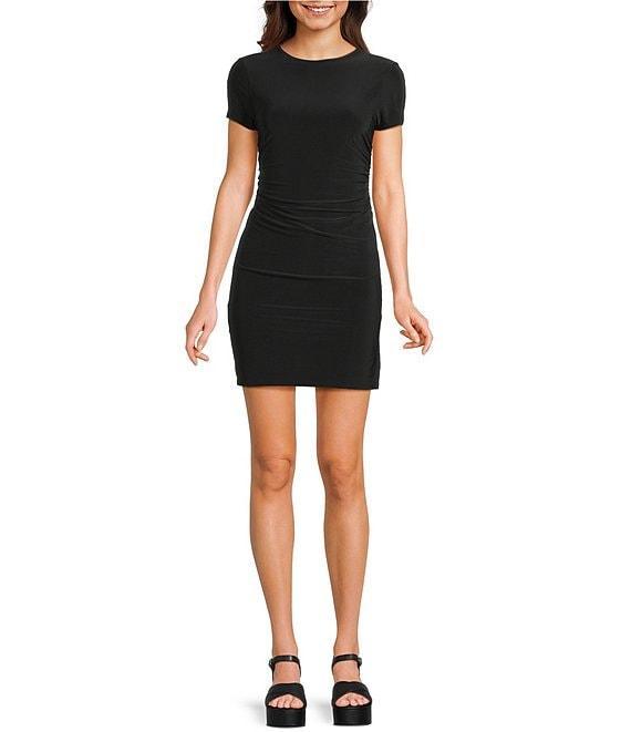 Moa Moa Short Sleeve Side Cinched Dress Product Image