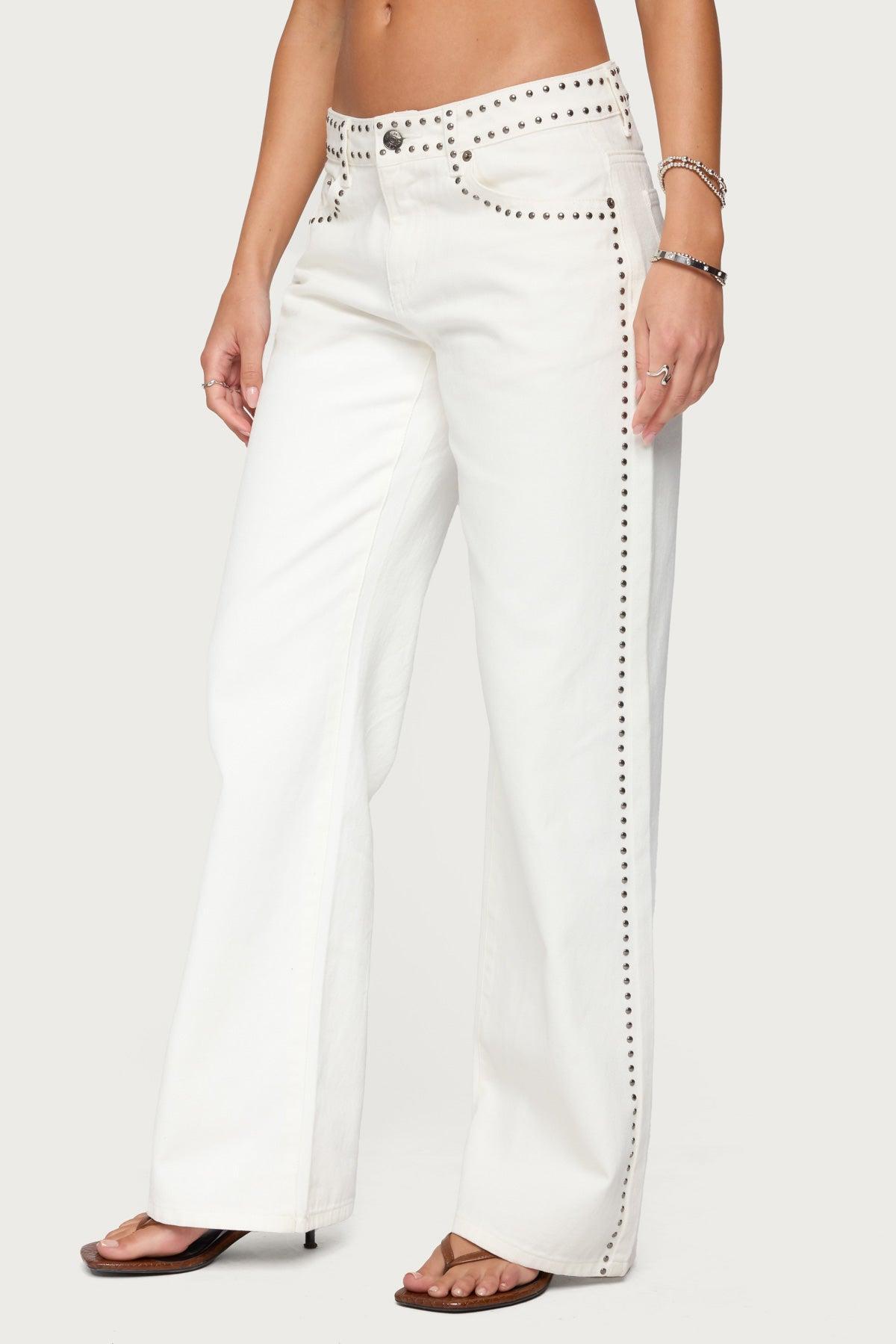 Quincy Studded Low Rise Jeans Product Image