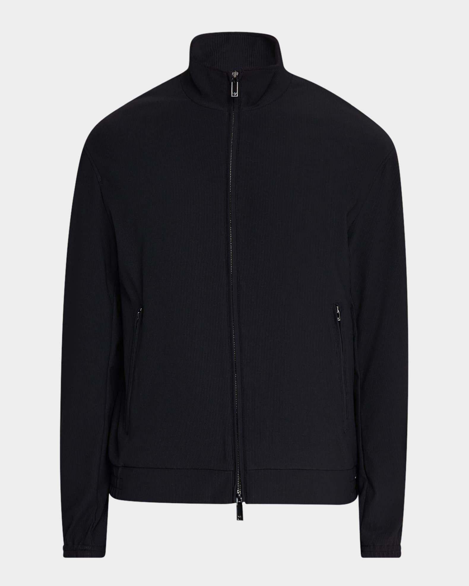 Men's Nylon Stretch Ribbed Bomber Jacket Product Image