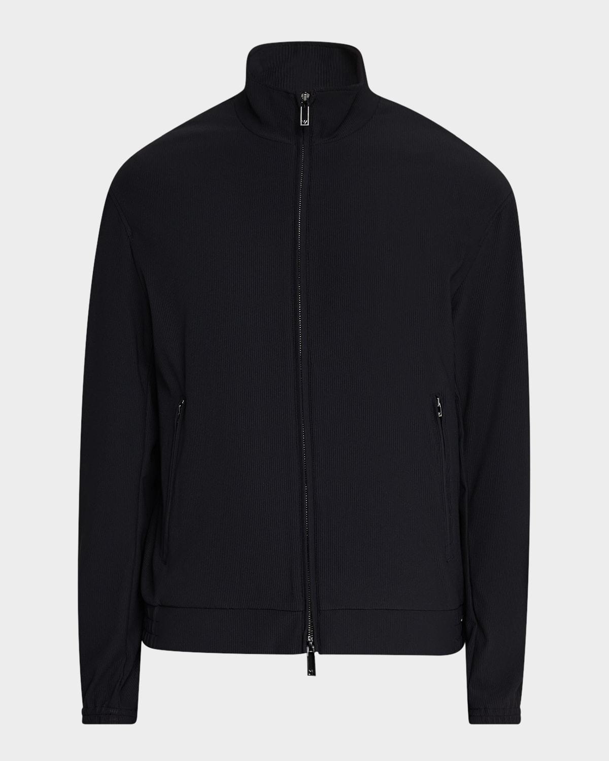 Men's Nylon Stretch Ribbed Bomber Jacket Product Image